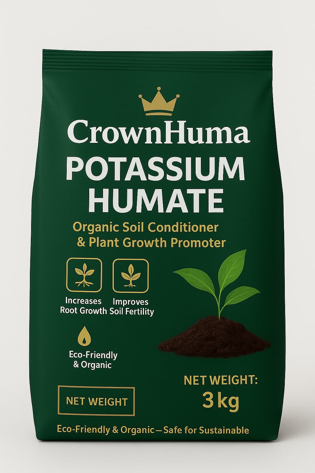 CrownHuma Potassium Humate package